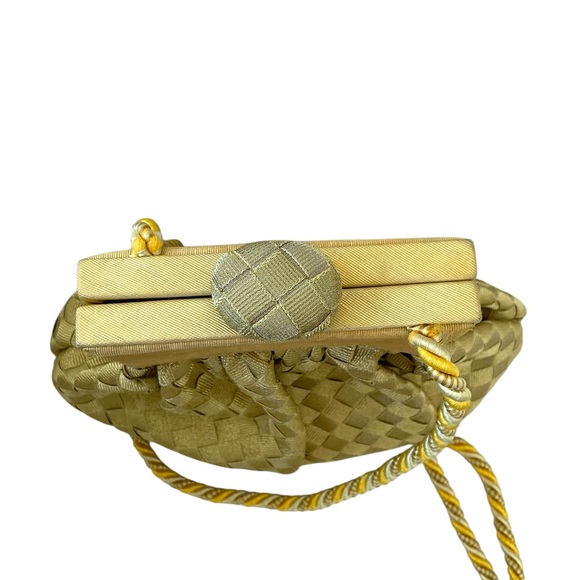 Bottega Veneta Vintage Gold Woven Silk Evening Bag - Picture 5 of 8